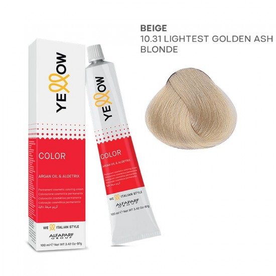 Yellow Color permanent cosmetic coloring cream 100ml Nr.10.31