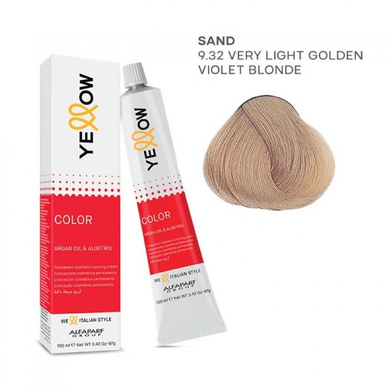 Yellow Color permanent cosmetic coloring cream 100ml Nr.9.32