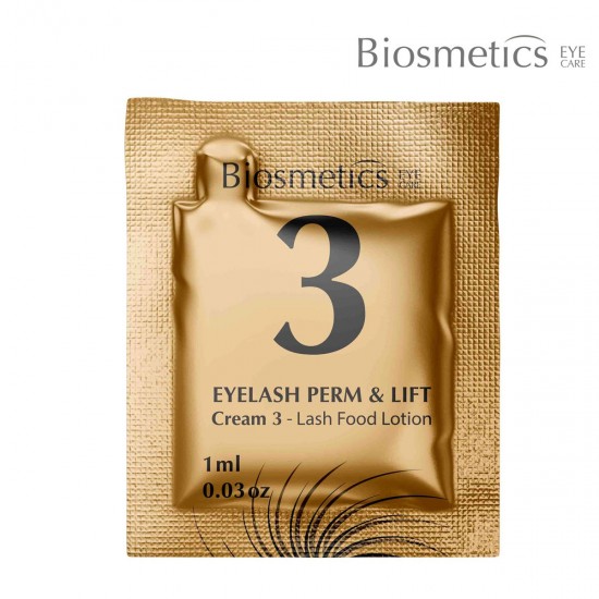 Biosmetics Eyelash Perm & Lift Cream Nr.3 Nourishing Conditioning Lotion for Lash Lift and Brow Lamination 1ml