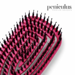 Peniculus Flexibrush Combo Bristles Pink comb with short 100% natural boar and long nylon bristles
