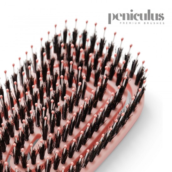 Peniculus Flexibrush Pastel Pink hairbrush with combined bristles