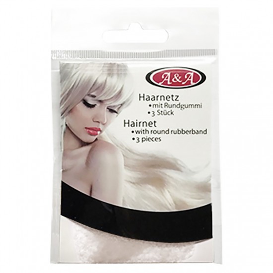 Comair thin and elastic hair net in white color 3pcs