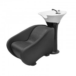 Hair washing unit Ceriotti Genova white sing and black chair