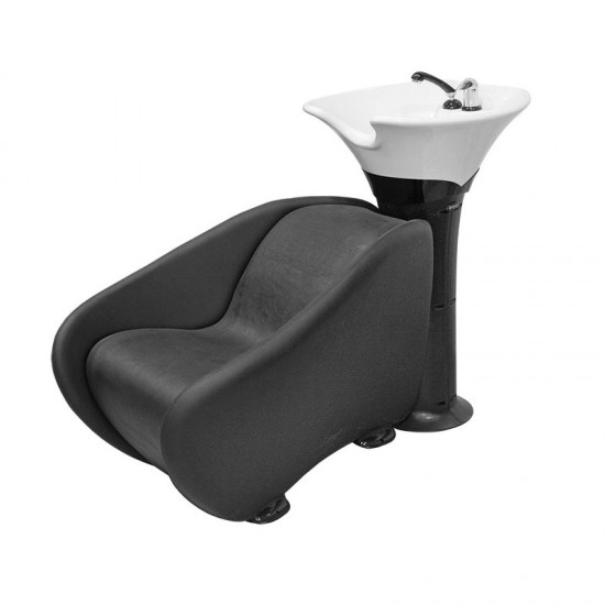 Hair washing unit Ceriotti Genova white sing and black chair