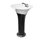 Hair washing unit Ceriotti Genova white sing and black chair