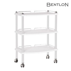 Bentlon Gold beauty salon white table with 3 shelves