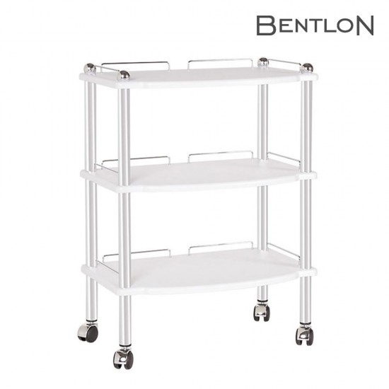 Bentlon Gold beauty salon white table with 3 shelves