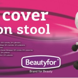 Beautyfor Velor cover for salon stool white