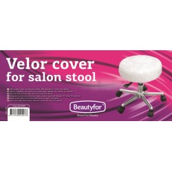 Beautyfor Velor cover for salon stool white