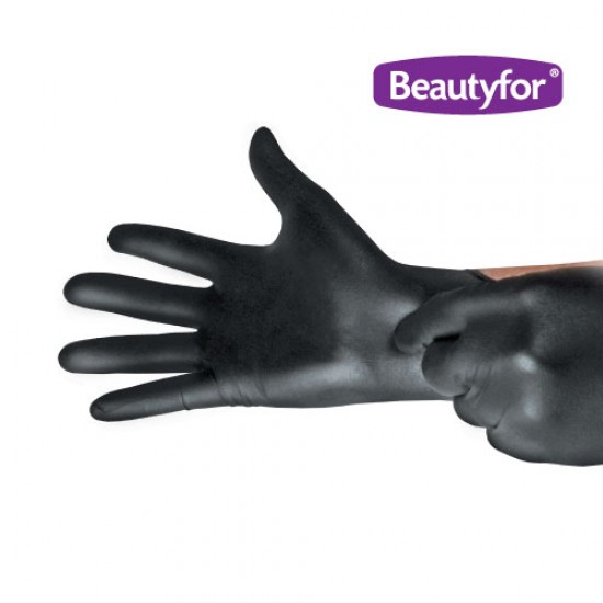 Nitrile Gloves Powder-free L 100pcs black