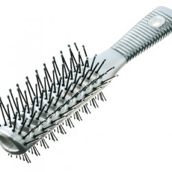 Glossy double sided hair brush grey