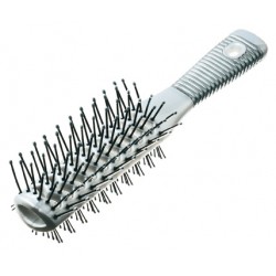 Glossy double sided hair brush grey