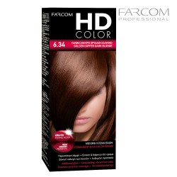 Farcom HDCOLOR hair coloring set 6.34-Gold Copper Dark Blonde