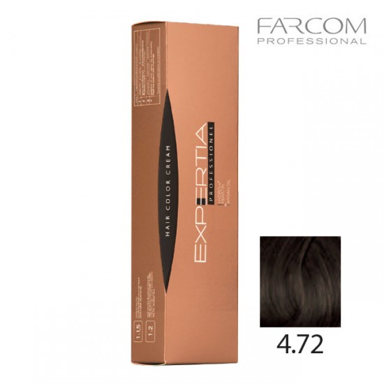 Farcom Expertia Professionel Permanent Hair Color Cream100ml 4.72-C Chestnut brown