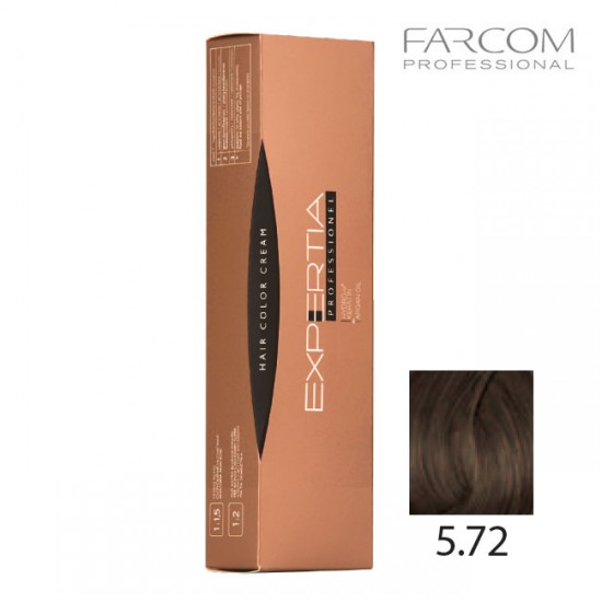 Farcom Expertia Professionel Permanent Hair Color Cream 100ml 5.72-LI Light chestnut brown