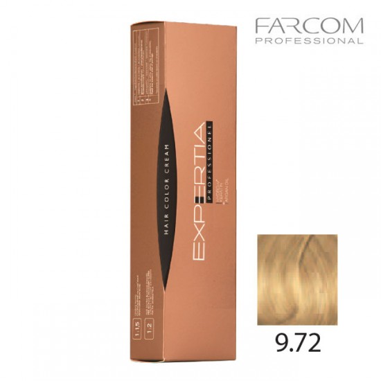 Farcom Expertia Professionel Permanent Hair Color Cream 100ml 9.72-VE Very light chestnut blonde
