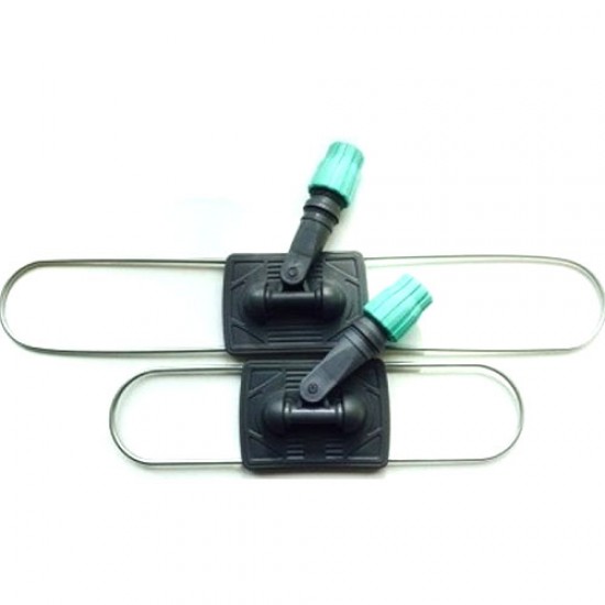 Mop holder metall/PVC 60cm grey/green