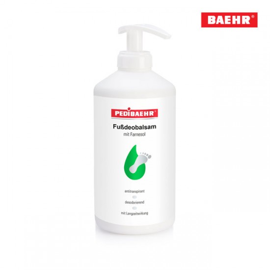 Pedibaehr Fußdeobalsam balzams svīstošām kājām ar farnezolu 500ml ar dozatoru