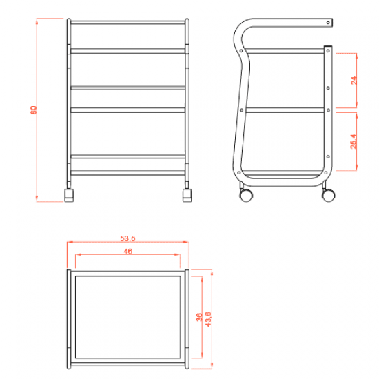 Beauty Salon Trolley with Shelves "1013" Beauty Salon Trolley with Shelves "1013"