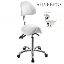 Silver Fox Saddle-shaped Stool with wraparound backrest 1025A White