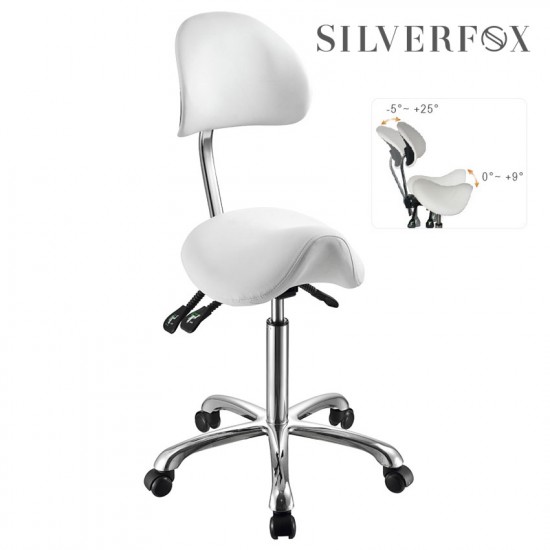 Silver Fox Saddle-shaped Stool with wraparound backrest 1025A White Silver Fox Saddle-shaped Stool with wraparound backrest 1025A White
