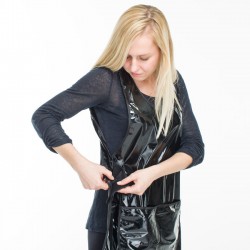 Hairdresser apron, black, with pockets in front