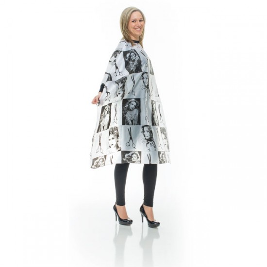 Peignoir for Hairdressing, Black&White, 125*68cm