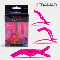 Framar Rubberized Jaw Clips 4 Pink 