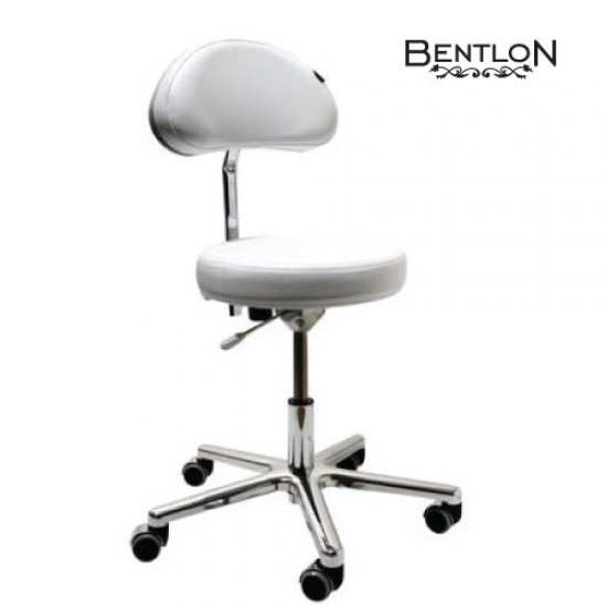 Bentlon salon stool Silver Comfort white